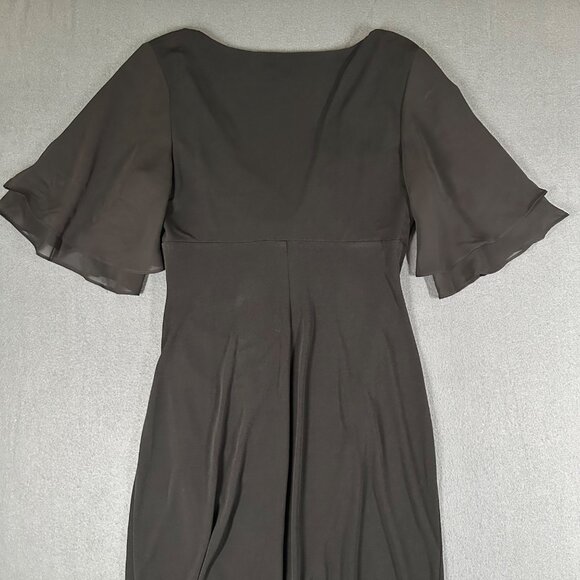 Connected Apparel Womens 6P V-Neck Pullover Flutter Sleeve Little Black Dress - Picture 9 of 10